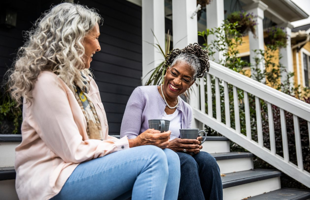 Two women enjoy their retirement