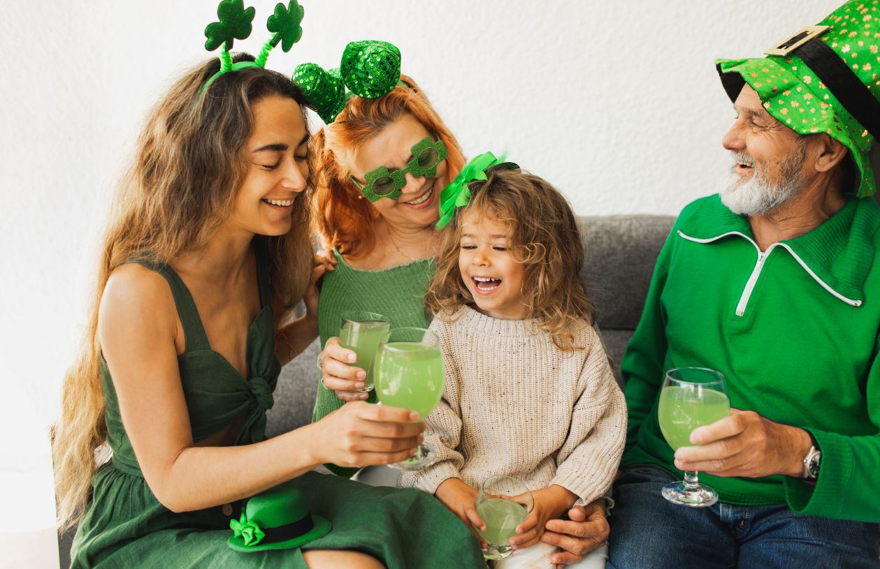 Family of four celebrate St. Patrick's day