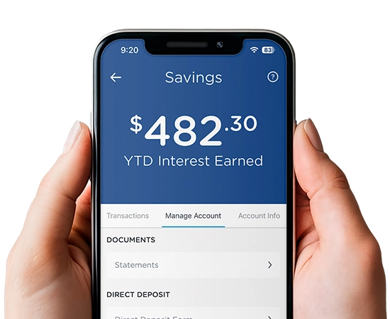 Alliant mobile app showing Savings account dashboard