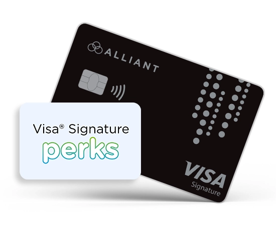 Visa Signatature credit card showing perks callout